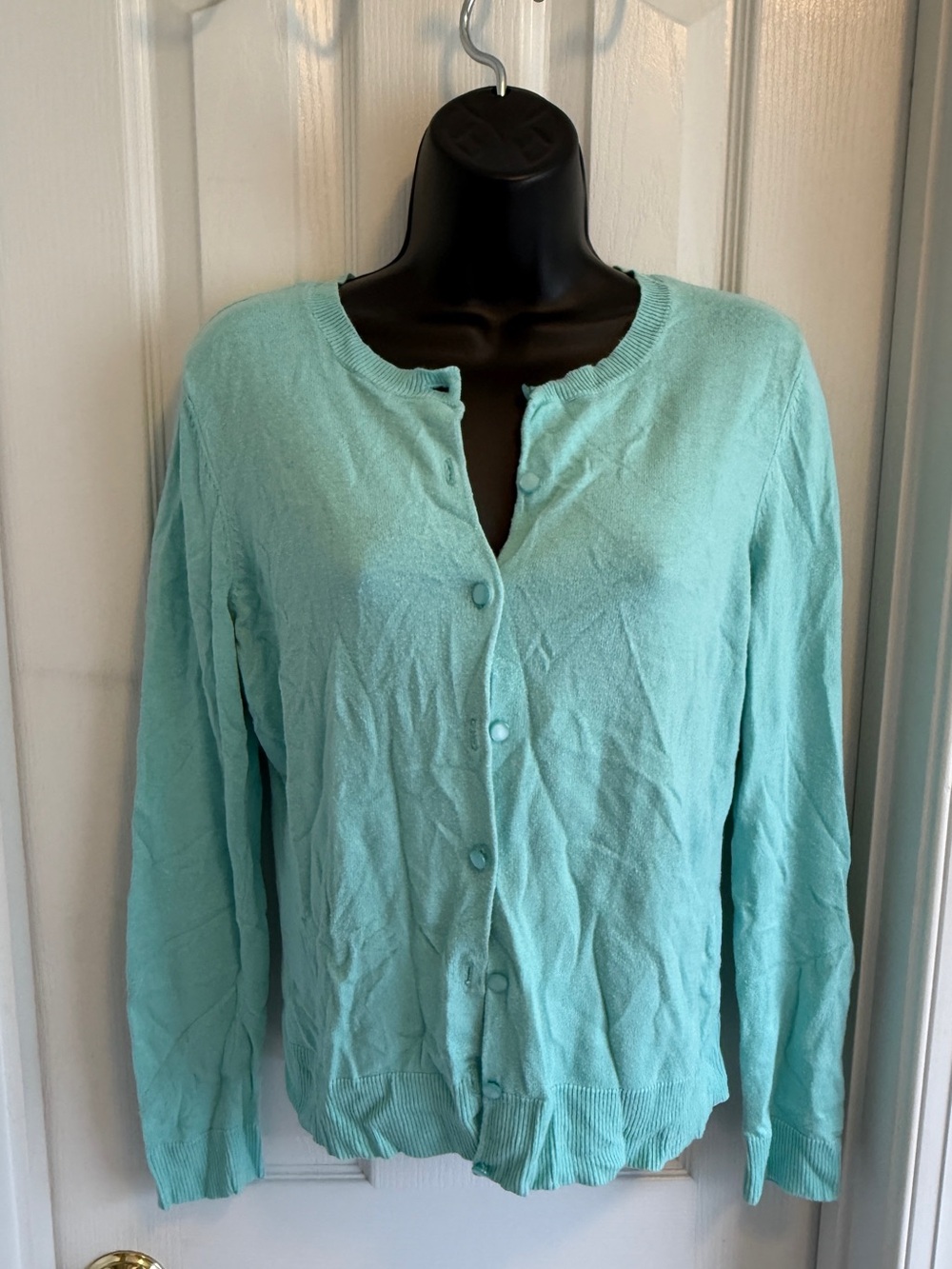 New York & Co Classic Women's Mint Button-Front Cardigan